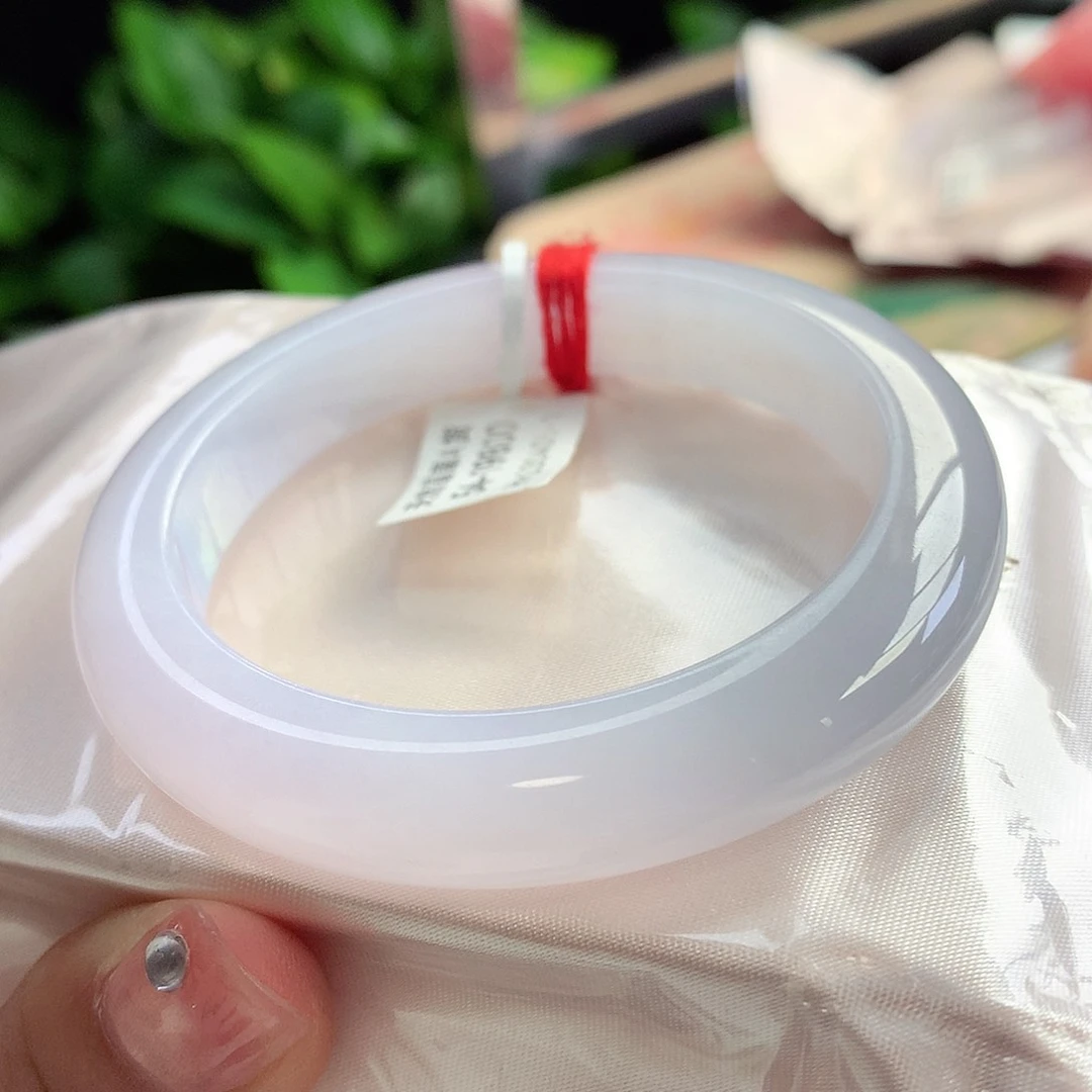 未镶嵌手镯翡翠53-54荔枝冻零毛孔水汪汪18号