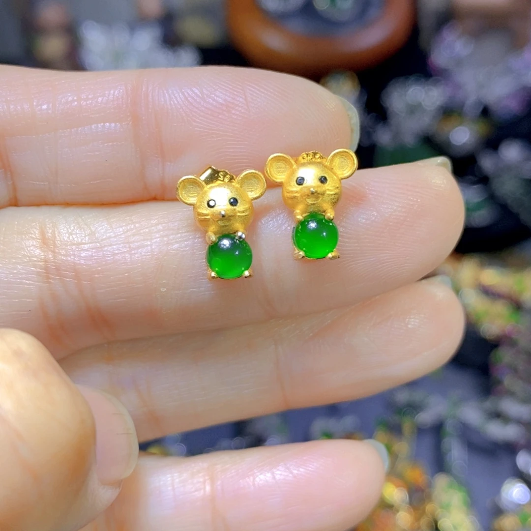 翡翠颈饰银S925镶嵌天然翡翠