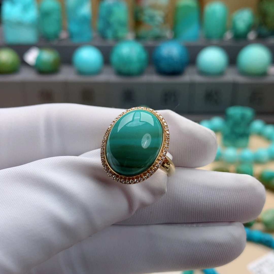 18K金镶嵌绿松石精品
