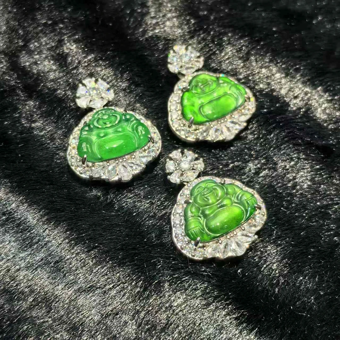 江德洋珠宝AT5365翡翠A货绿佛公吊坠-配链/绳-多样性发货只发一件