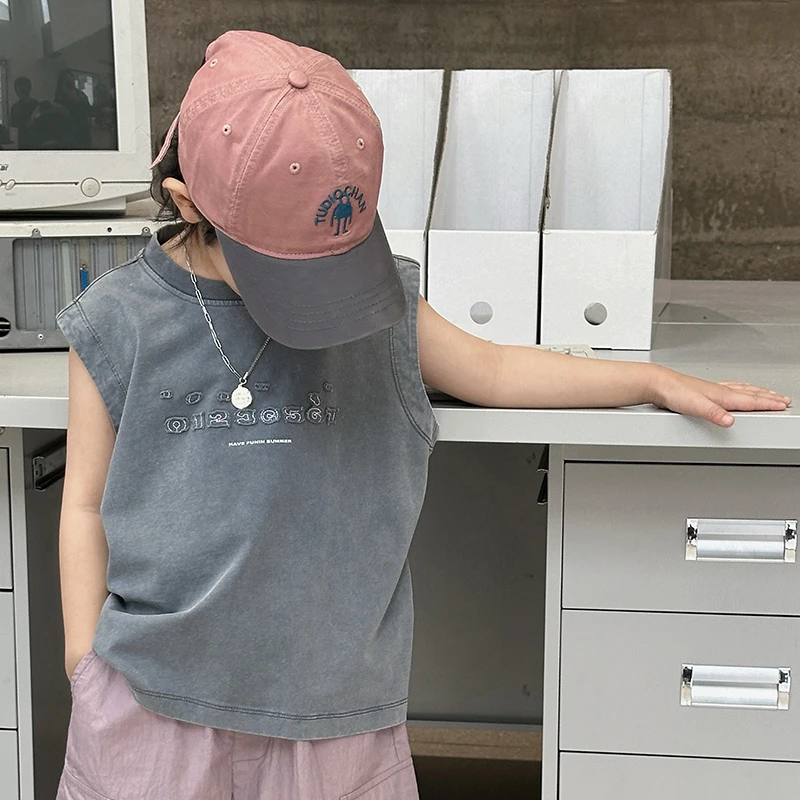 253139儿童宝宝春夏百搭宽松休闲时尚圆领套头背心