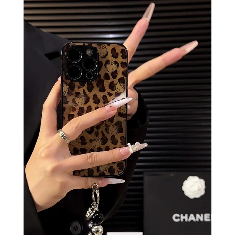 高级极光纹适用于苹果16手机壳豹纹美拉德凯蒂iPhone简约苹果15