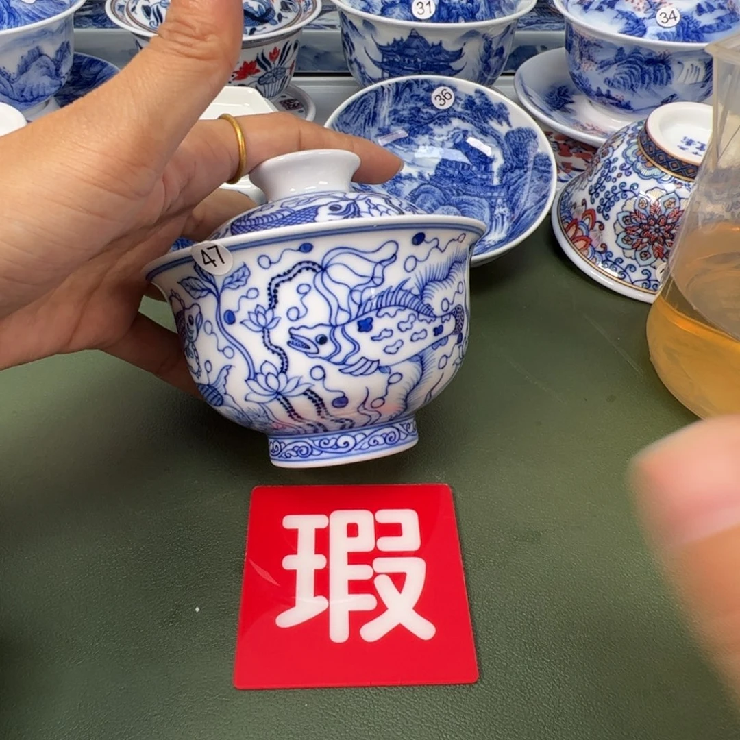陶瓷景德镇纯手工纯手绘茶具木木47