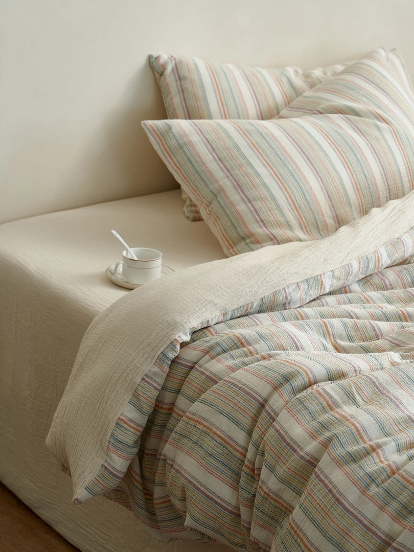 彩虹糖全棉条纹四件套