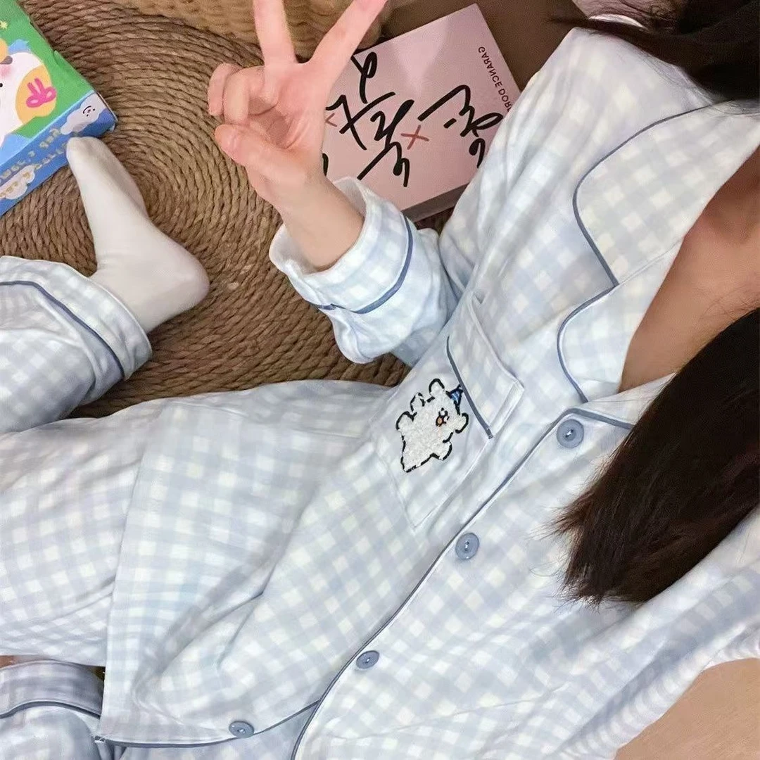 2025新款春秋季睡衣女休闲宽松甜美卡通套装云朵棉长袖长裤家居服