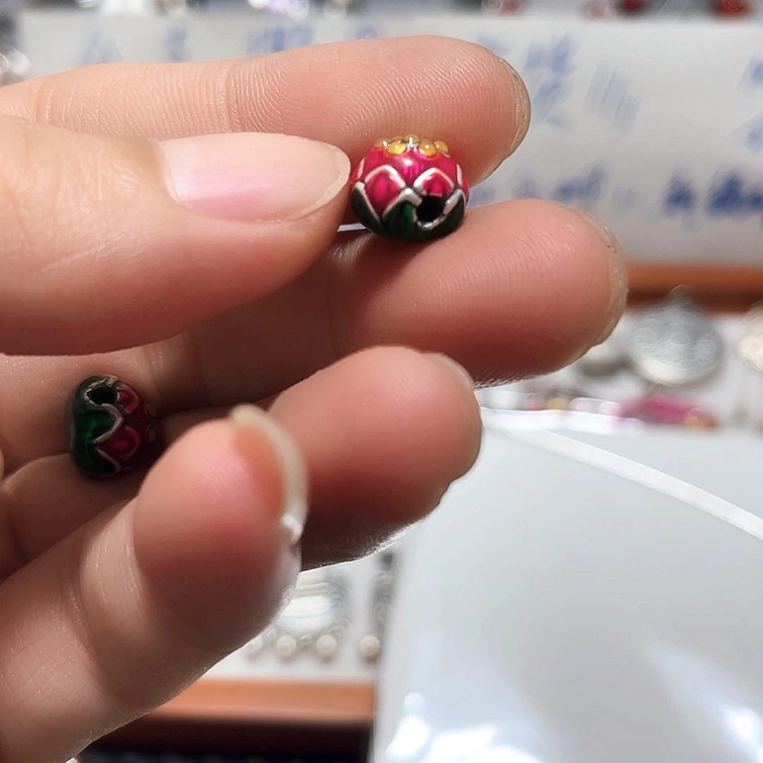 珐琅吊坠足银0018