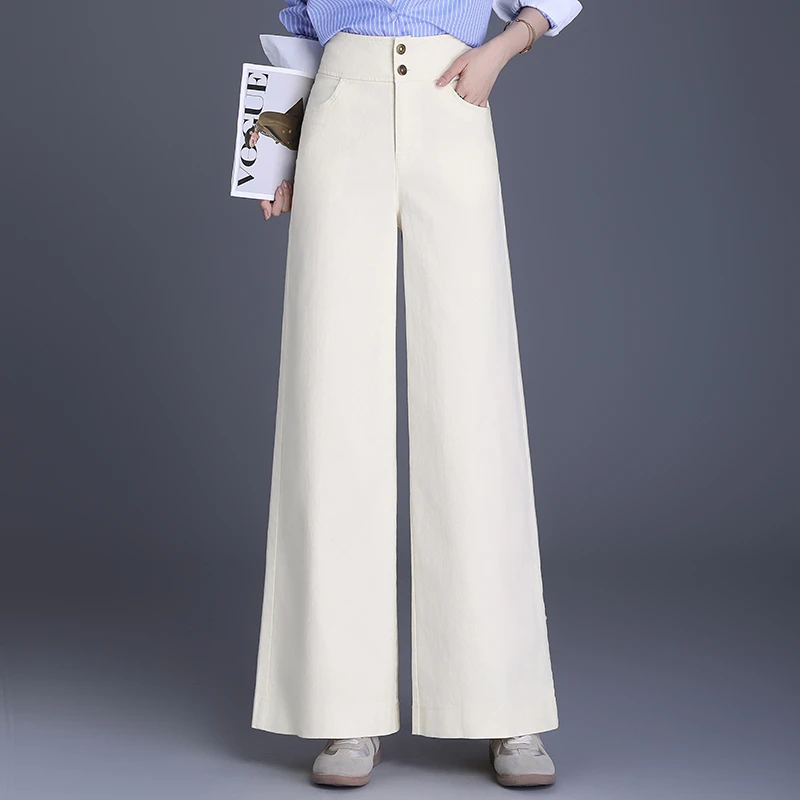 正品2025春秋新款直筒阔腿裤宽松休闲百搭女裤子梨形身材爆款长裤