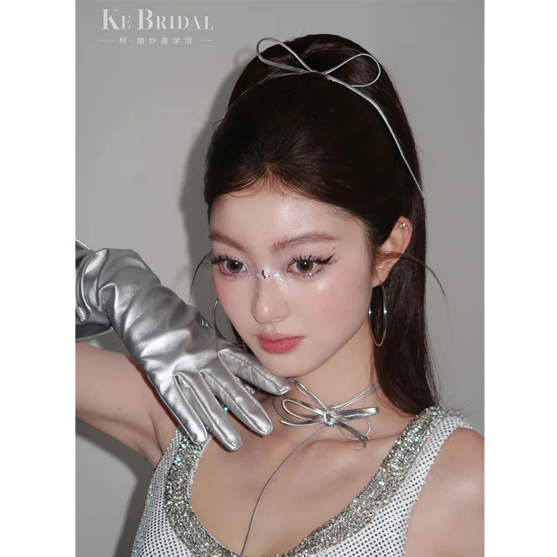 水舞B2998银色复古高颜值侧边夹芭蕾风刘海夹新娘造型网红发卡