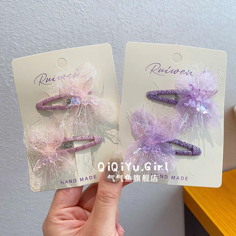 儿童超仙蝴蝶发夹女童前额侧边刘海碎发BB夹子小女孩2025新款头饰