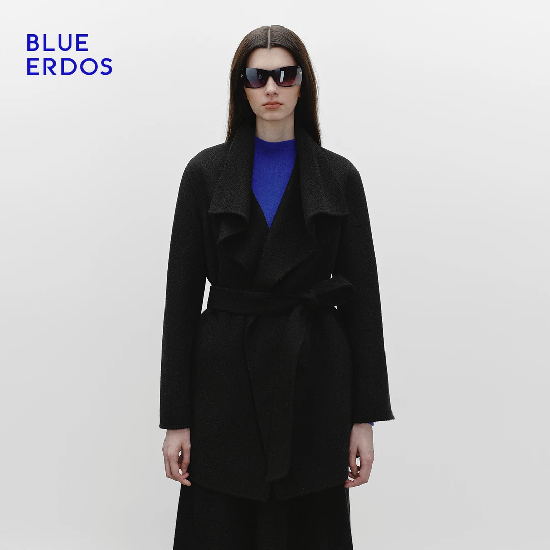 BLUE ERDOS 25秋冬新款流光风羊毛大衣女高级感毛呢外套B2256K701