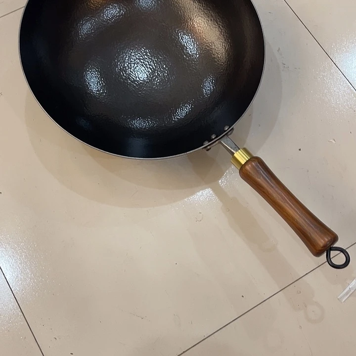 ✘***熟铁34圆底炒锅微瑕特价不退不换