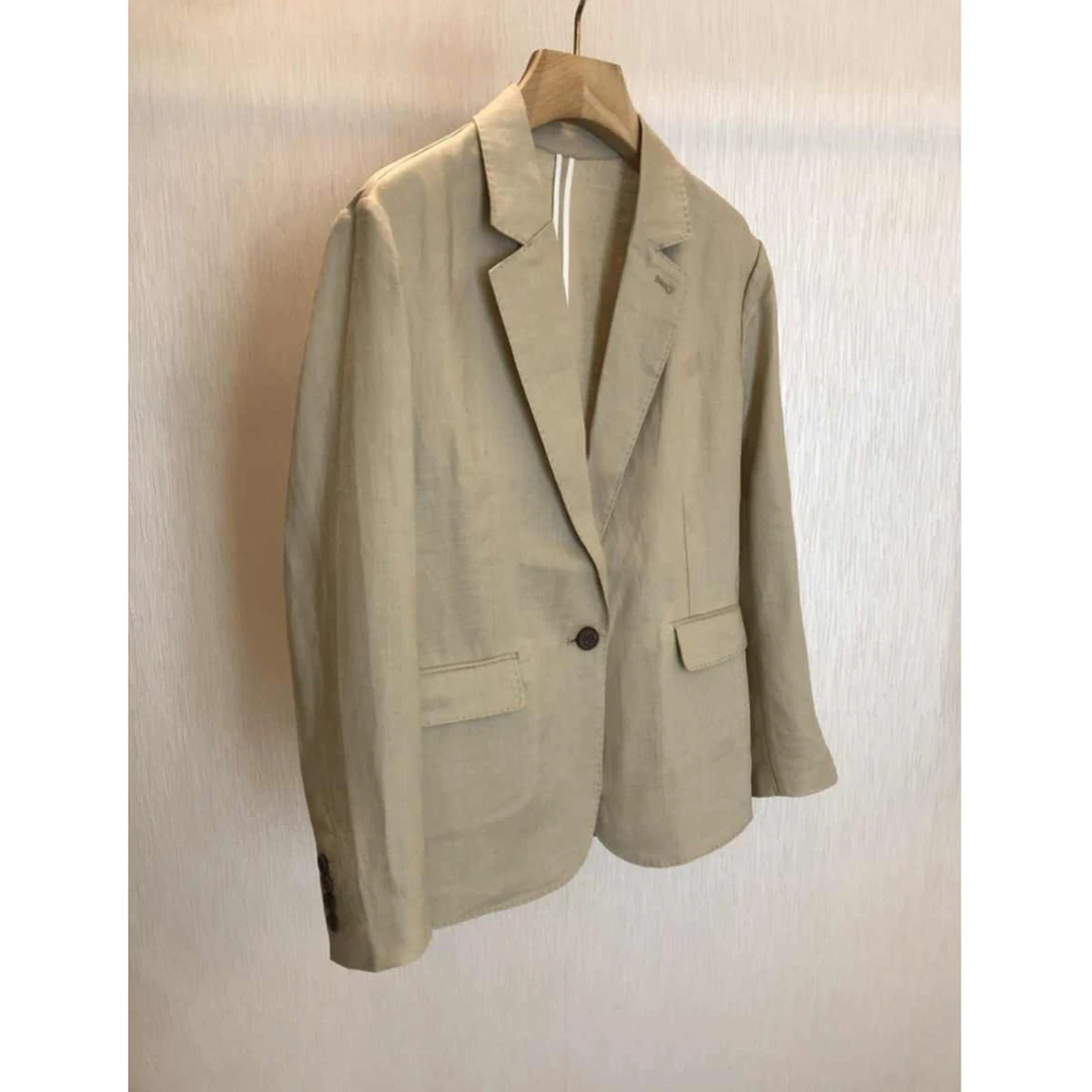 新品！！！老渠道出货，衣型俊的飞起~高阶感亚麻廓形西装外套女T