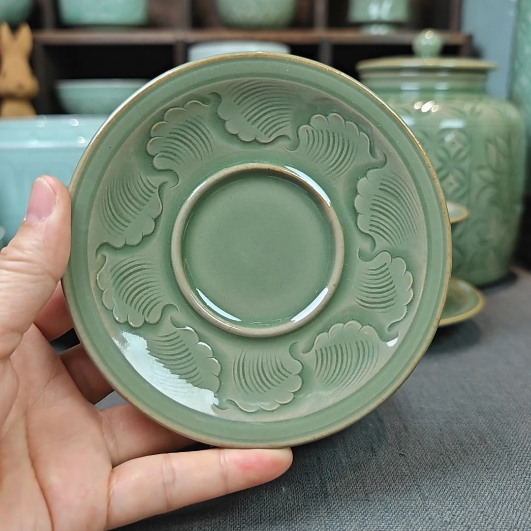 碗托全手工制作海水纹