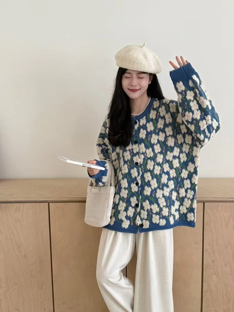 【八玥】01-50 早秋女慵懒风春季宽松型加厚时尚冬季韩版毛针织衫