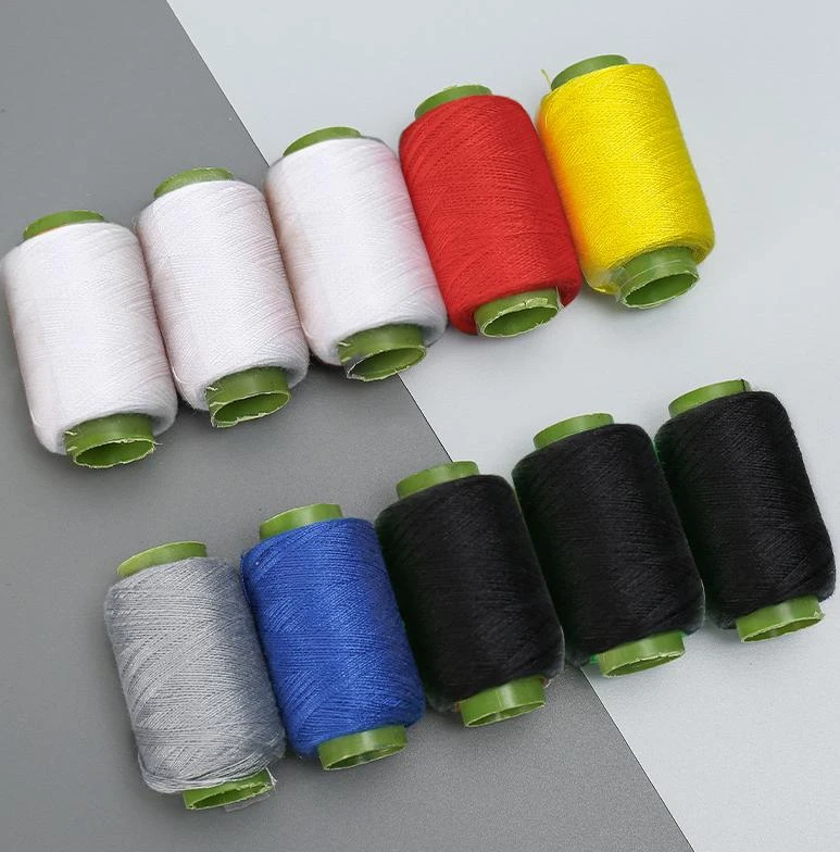 【3卷黑3卷白4卷彩】缝纫线缝衣服细线小卷黑白色彩色手工涤纶线团