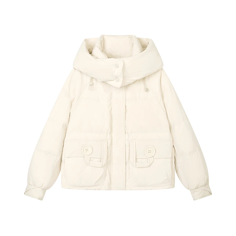 【诗语推荐】设计感百搭短款羽绒服加厚白鸭绒外套X10BYS8663