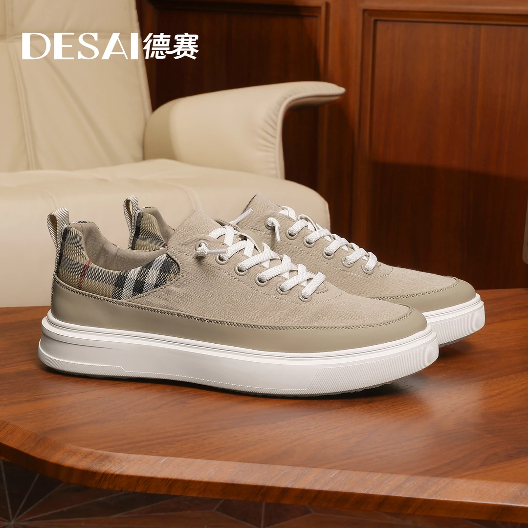 德赛冬季【品牌同款】软底运动休闲鞋男士透气时尚百搭低帮轻便布鞋