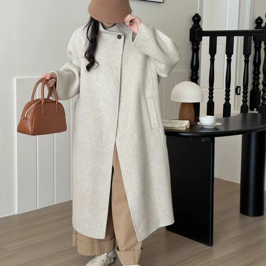 赫本风中长款复古高级感呢子大衣
