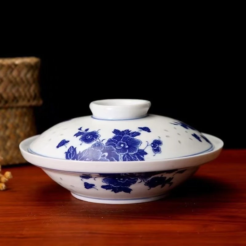 口径18高度7景德镇陶瓷青花玲珑合合器小号252