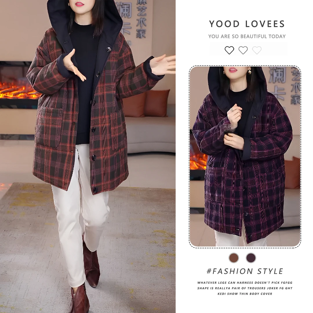 韩版双面穿加厚保暖棉衣外套秋冬新款气质宽松显瘦中长款连帽棉服