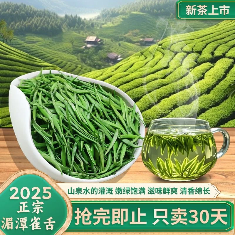 【5A头茬】单芽极嫩绿雀舌2025新茶贵州湄潭催芽毛尖浓香 散装