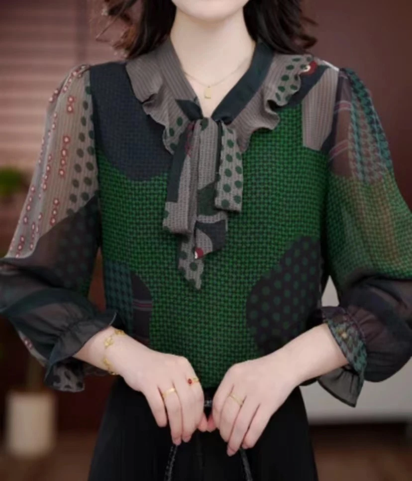 2025衬衫显瘦假两件新款c百搭不挑人879时尚洋气长袖休闲气质