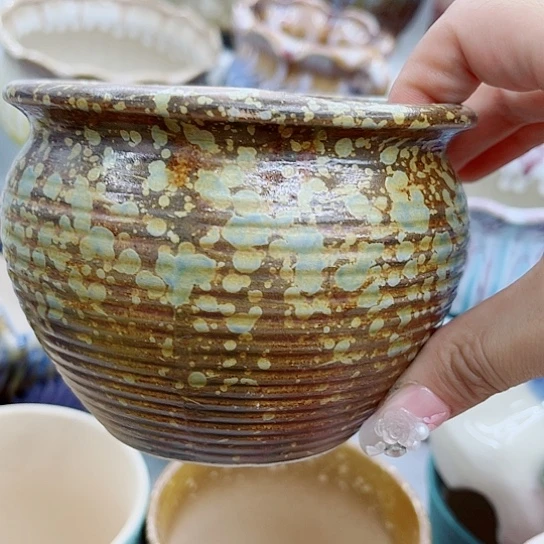 多肉绿植陶瓷花盆9.9包邮，有空