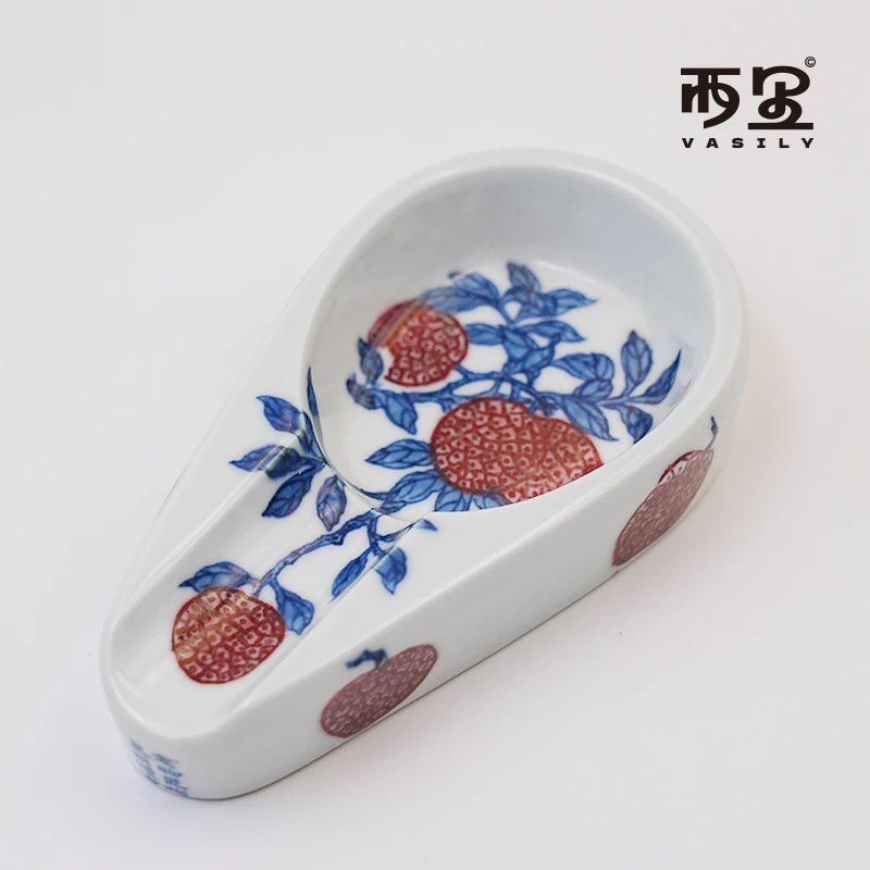 念物山坊·「青花釉里红荔枝雪茄缸」纯手工手绘中式雪茄缸烟具