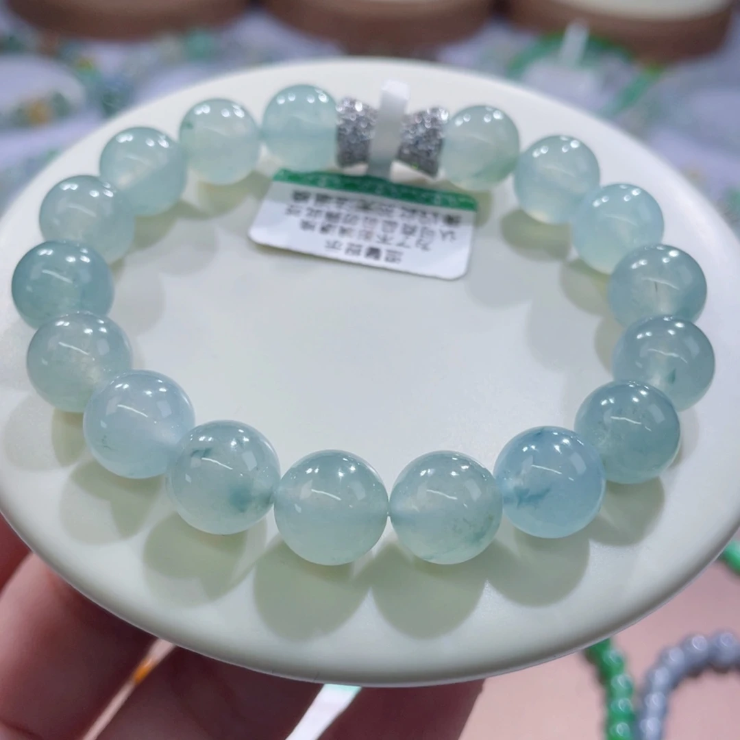 未镶嵌手链翡翠冰胶蓝绿卡10