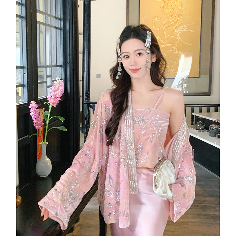 果果家 吊带背心宽松碎花内搭2025女春季小众设计师古风打底吊带
