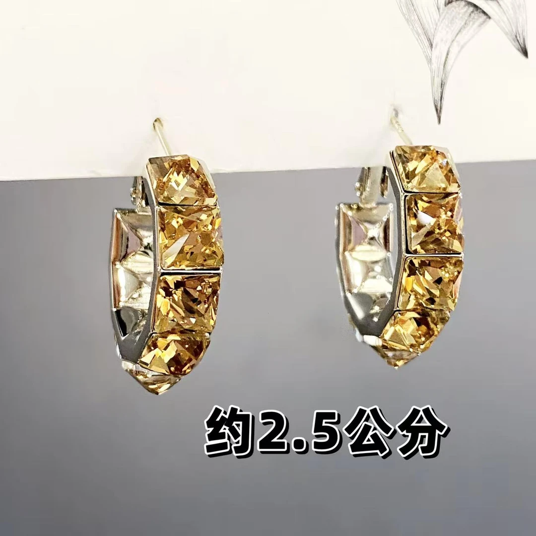 铜合金合成锆石耳饰 a333 a334 a335欧比雅比【爆闪耳圈】耳环19994