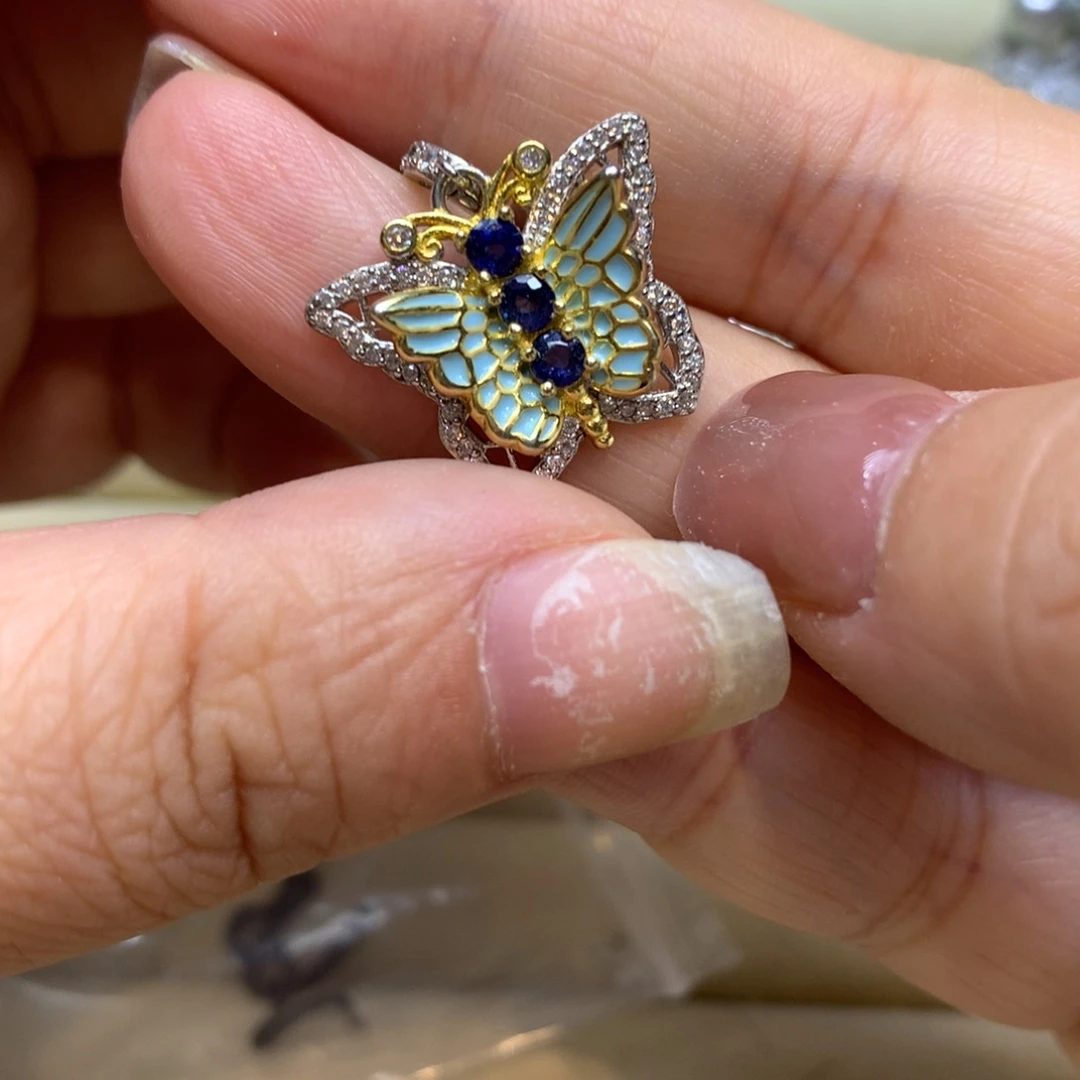 颈饰蓝宝石银S925镶嵌