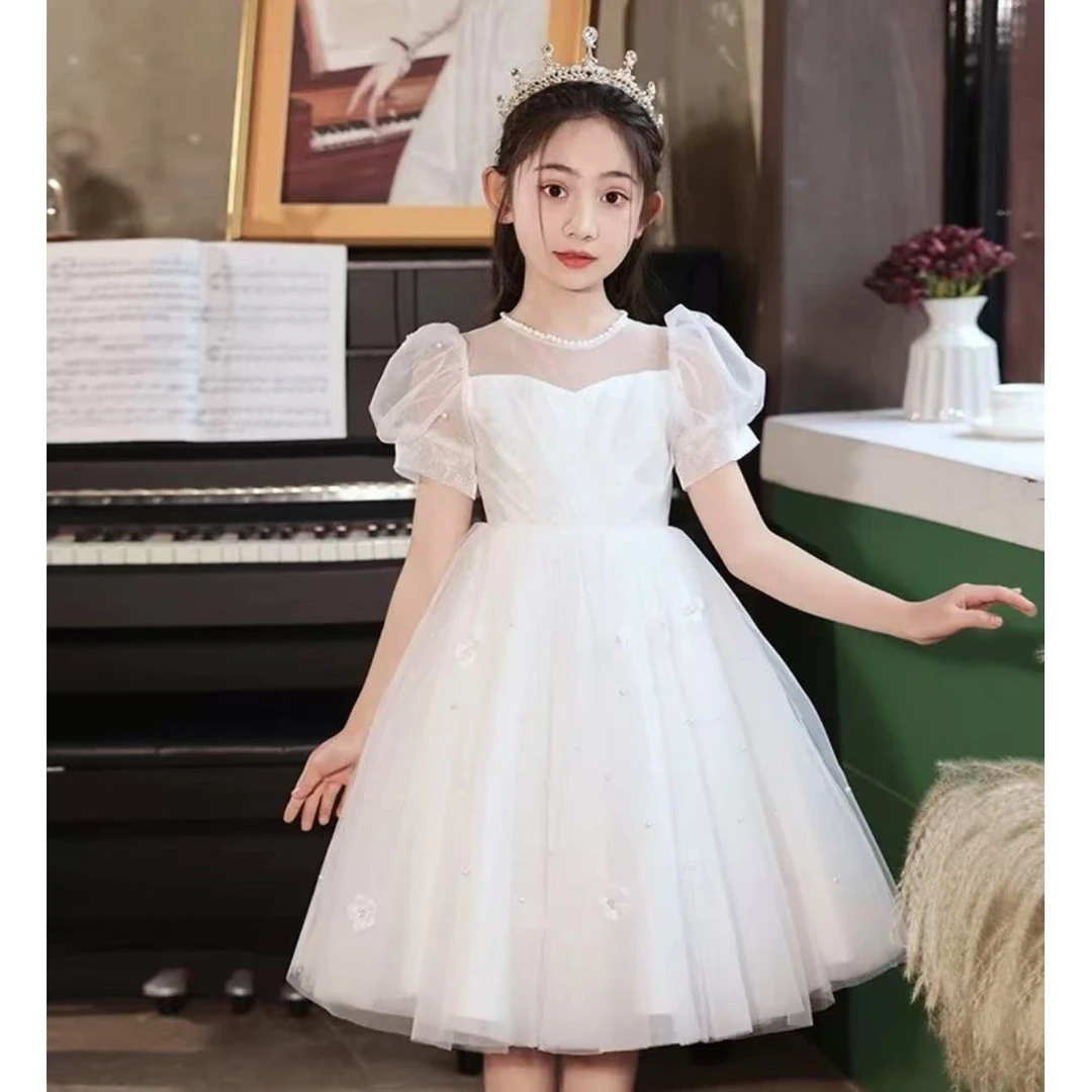 【月光精灵】女童主持人晚礼服钢琴演出服儿童公主裙生日宴