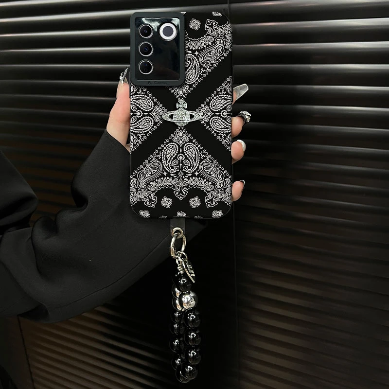 适用于【vivos16】2025复古花纹ins风小羊皮网红创意防摔手机壳女款