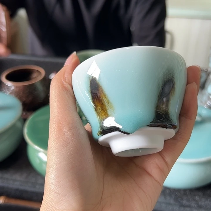 龙泉云间青瓷小米茶器