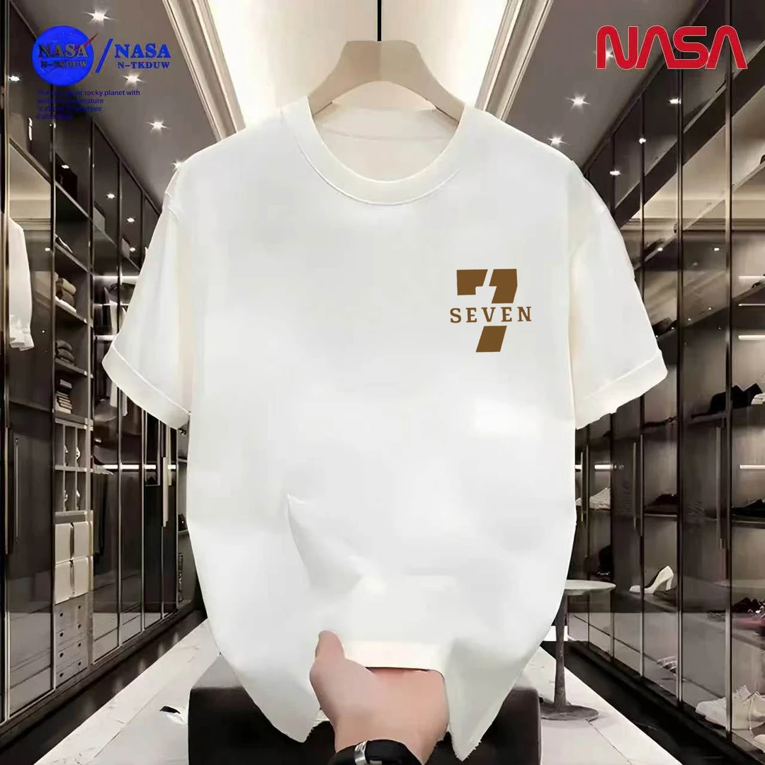 10-D16NASA联名重磅T恤男女同款时尚百搭圆领短袖【小 7】A-08