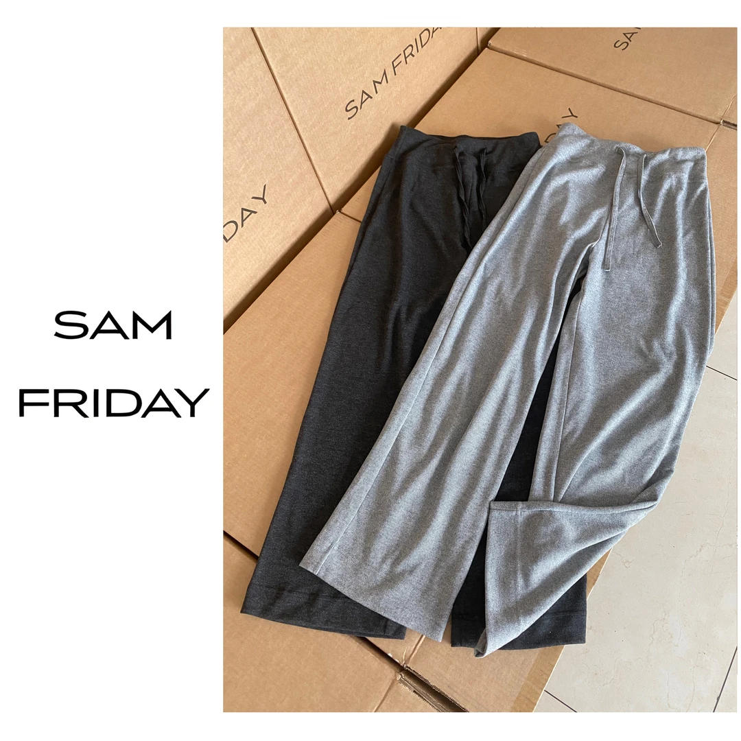 SamFriday巨显瘦抖抖裤女士秋款软糯韩版垂感慵懒直筒休闲长裤