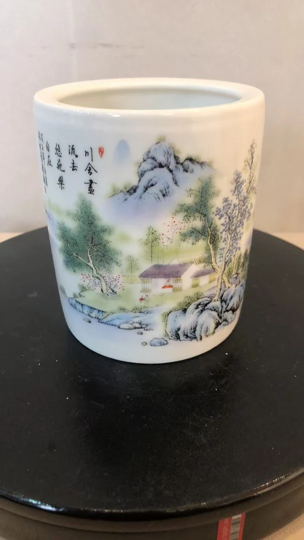 DL A20 青花山水笔筒（直播链接）