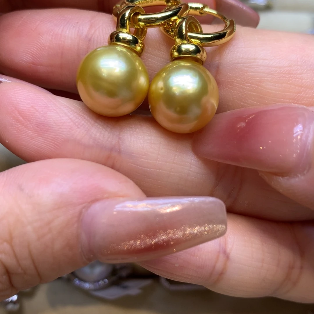 银S925镶嵌耳饰海水珍珠