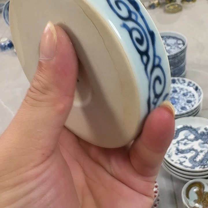 瓷片青花穿云龙盖直景德镇