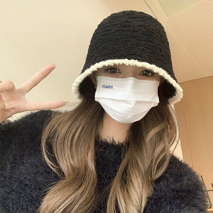 TIFICY户外新款冬季渔夫帽显脸小针织水桶帽日系盆帽大头围帽子女