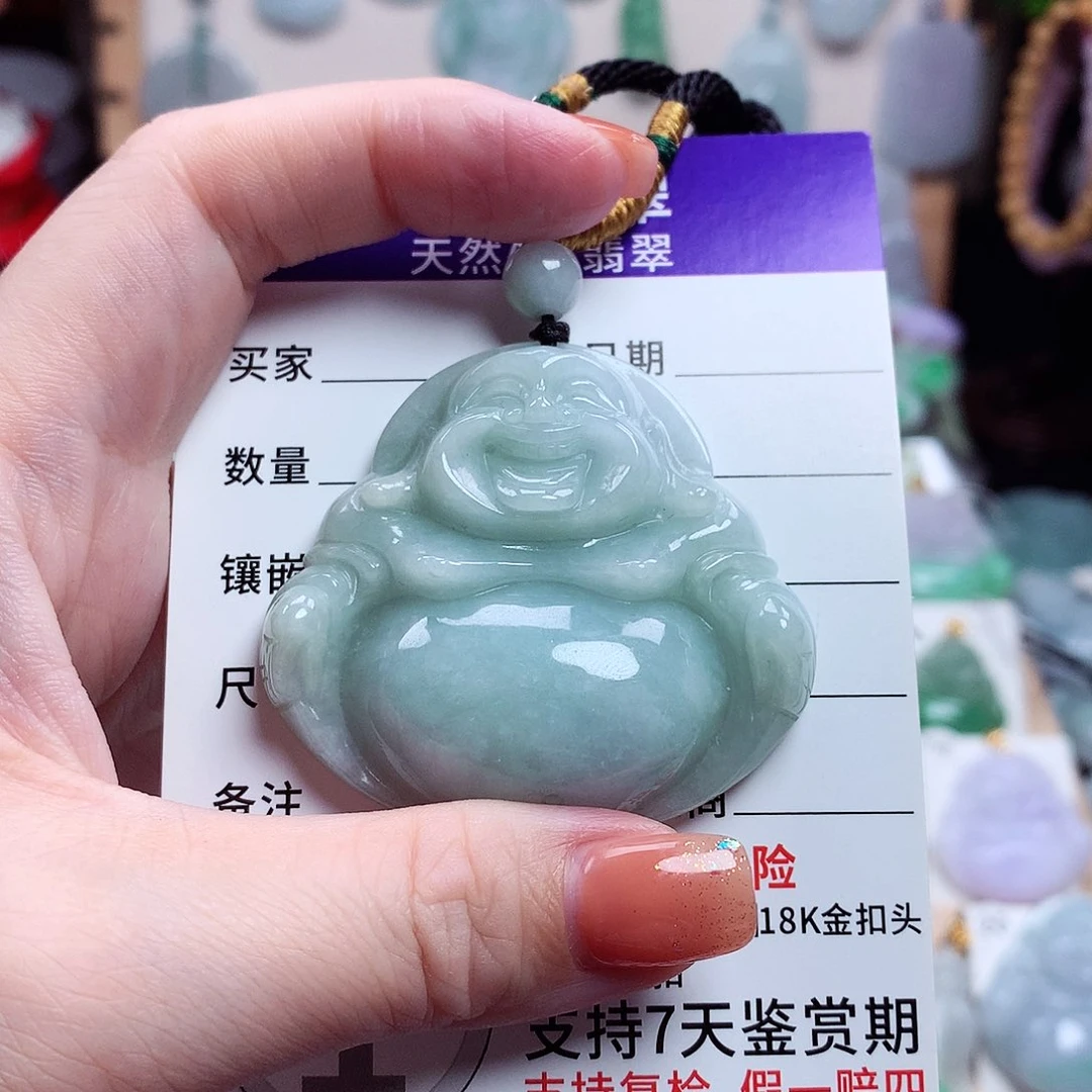 翡翠未镶嵌颈饰佛公12