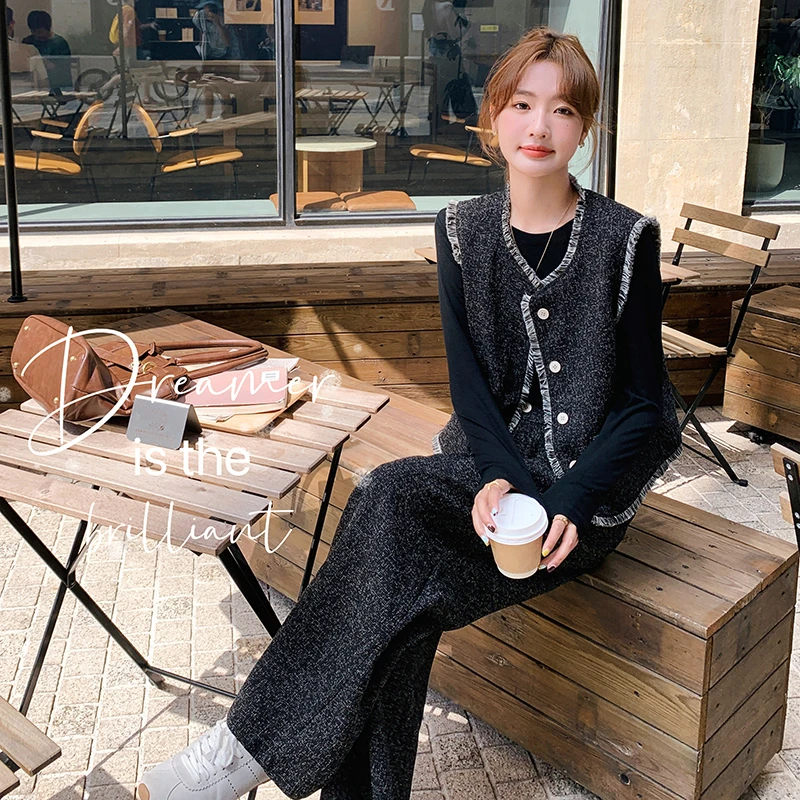 阔腿裤马甲套装C333两件套P165K248三件套P180K258