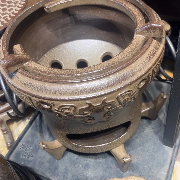 蜜安罐瓷香炉锡茶则