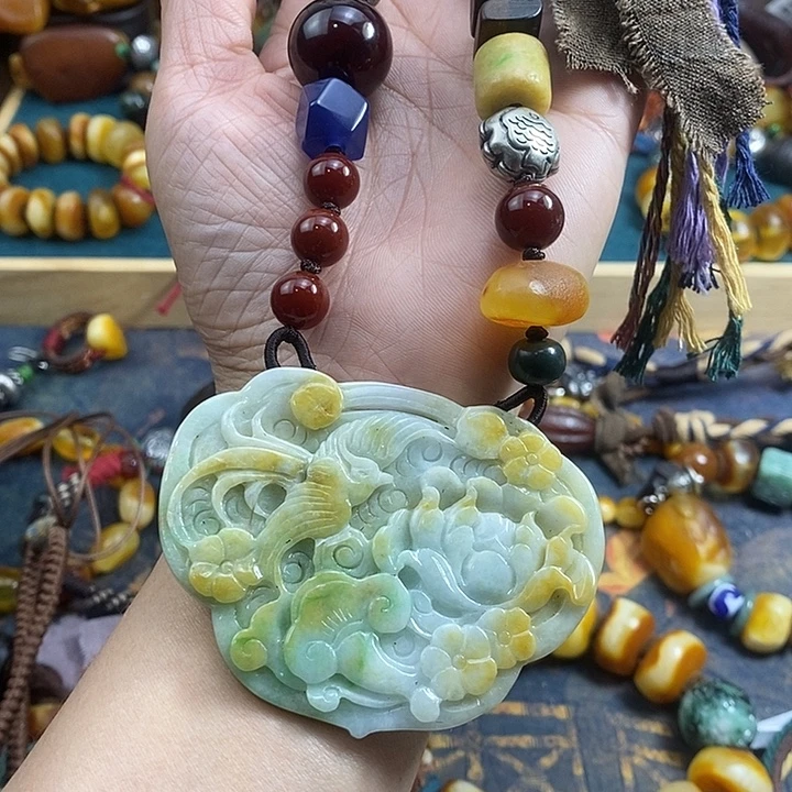 翡翠未镶嵌项链项链