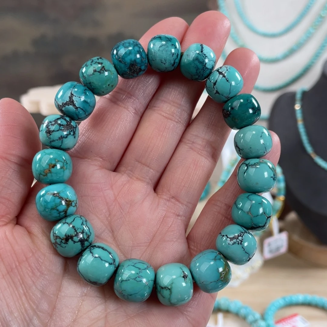 绿松石未镶嵌套链12+精品玉化手串