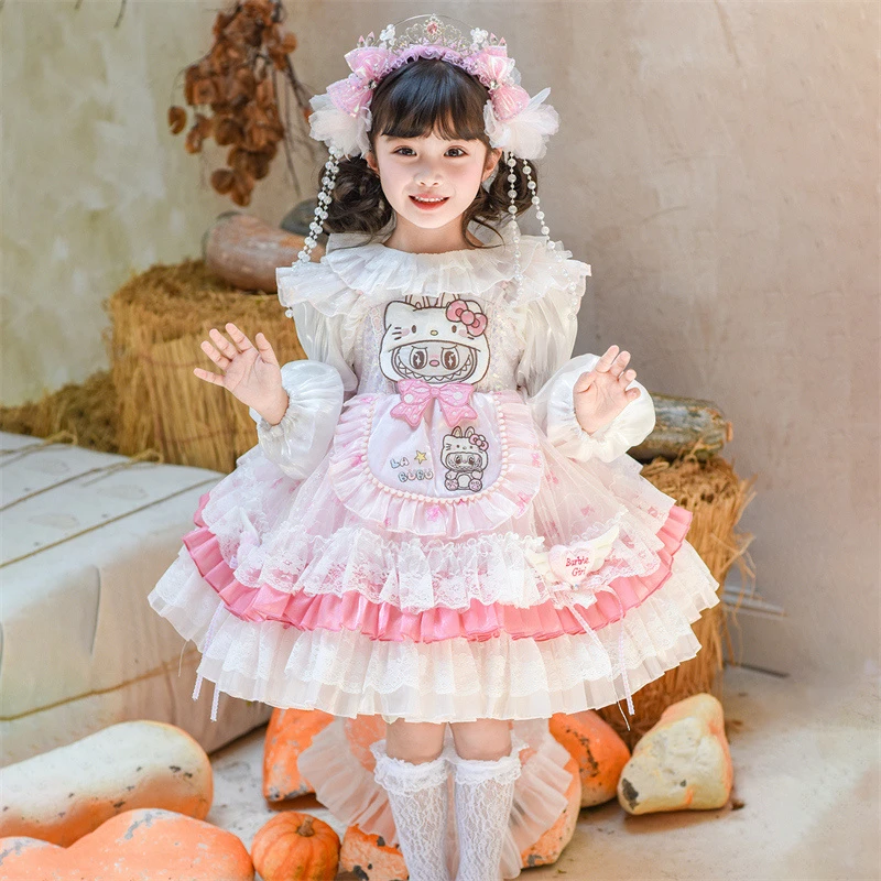 拉布布女童洛丽塔公主裙秋装2025新款儿童装小女孩洋气凯蒂连衣裙