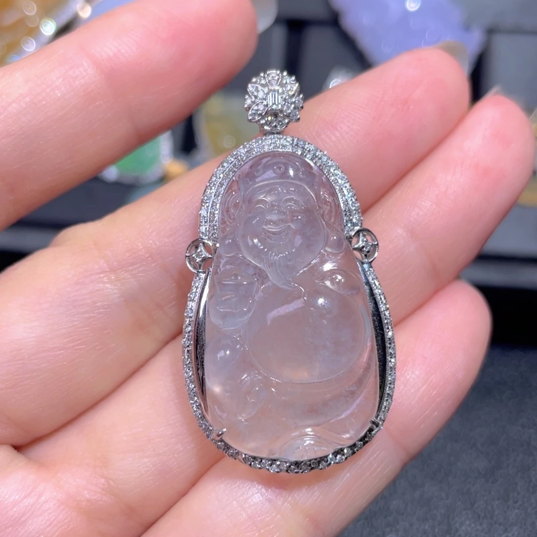 颈饰18K金镶嵌翡翠翡翠