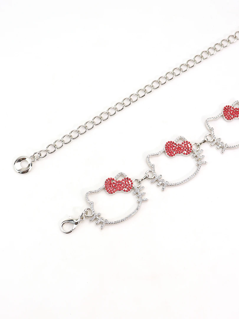 hellokitty百搭花边腰链皮带欧美带钻可爱甜辣美式