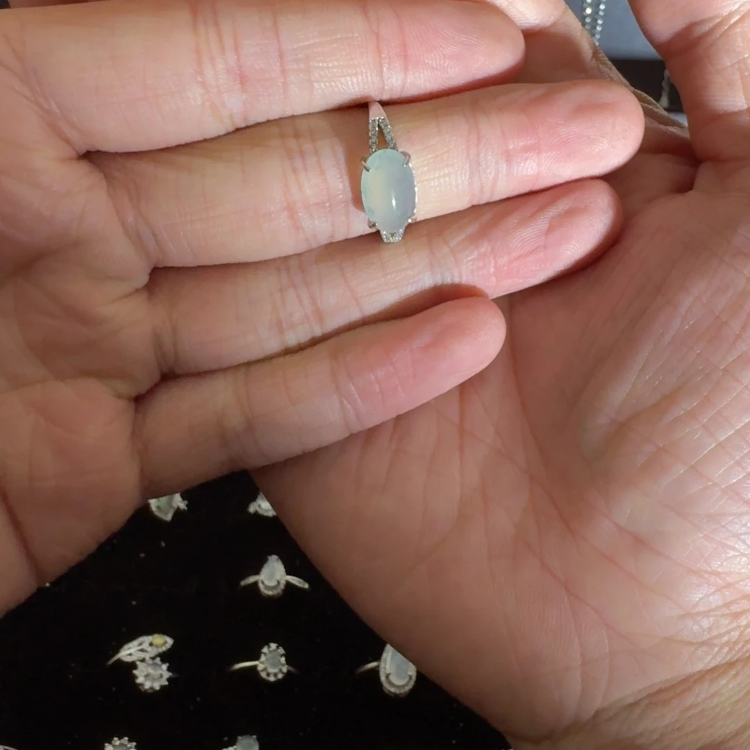 银S925镶嵌戒指翡翠